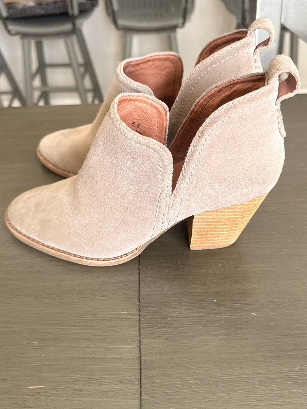 Women's Suede Cutout Ankle Booties - Taupe